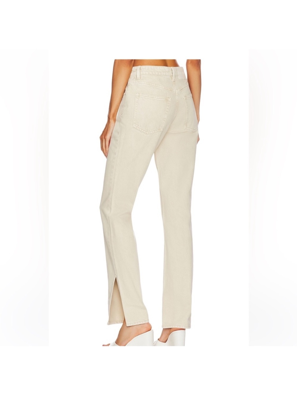 GRLFRND The Harlow High Rise Bootcut with Slit Women’s Beige Jeans Size 25 - Picture 2 of 8